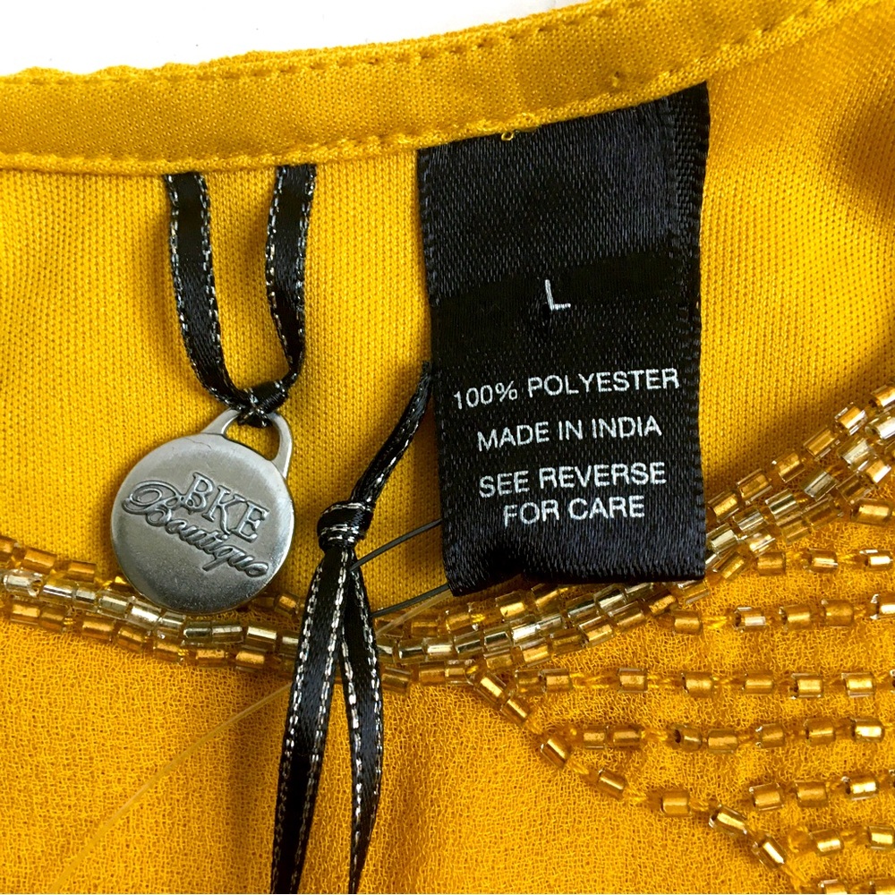 BKE Embellished Sleeveless Tank Top Yellow Gold Size Large - Picture 11 of 16